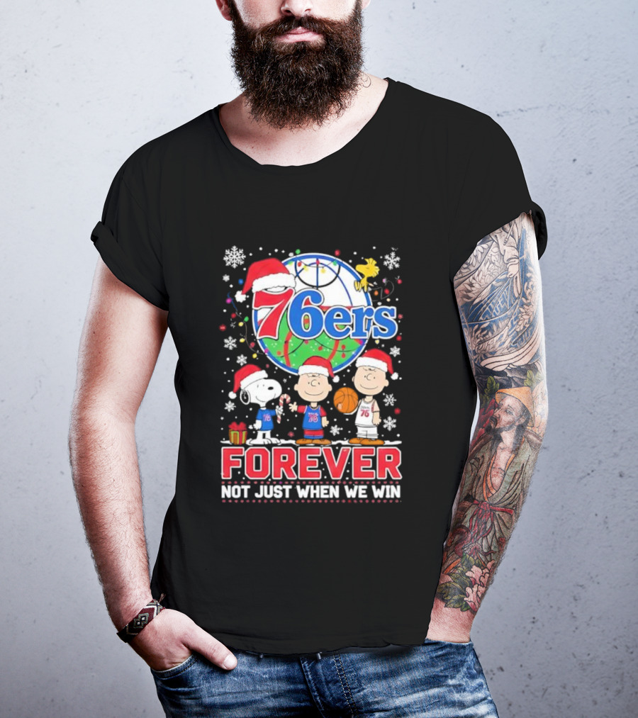 Philadelphia 76ers Snoopy Christmas Forever Loyalty Not Just When We Win T-Shirt