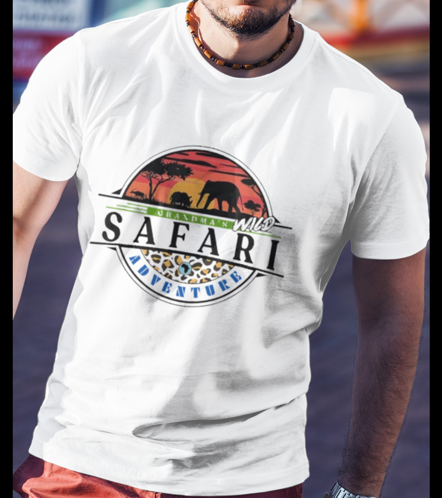 Grandma’s Wild Safari African Adventure Sunset Elephants Silhouette T-Shirt