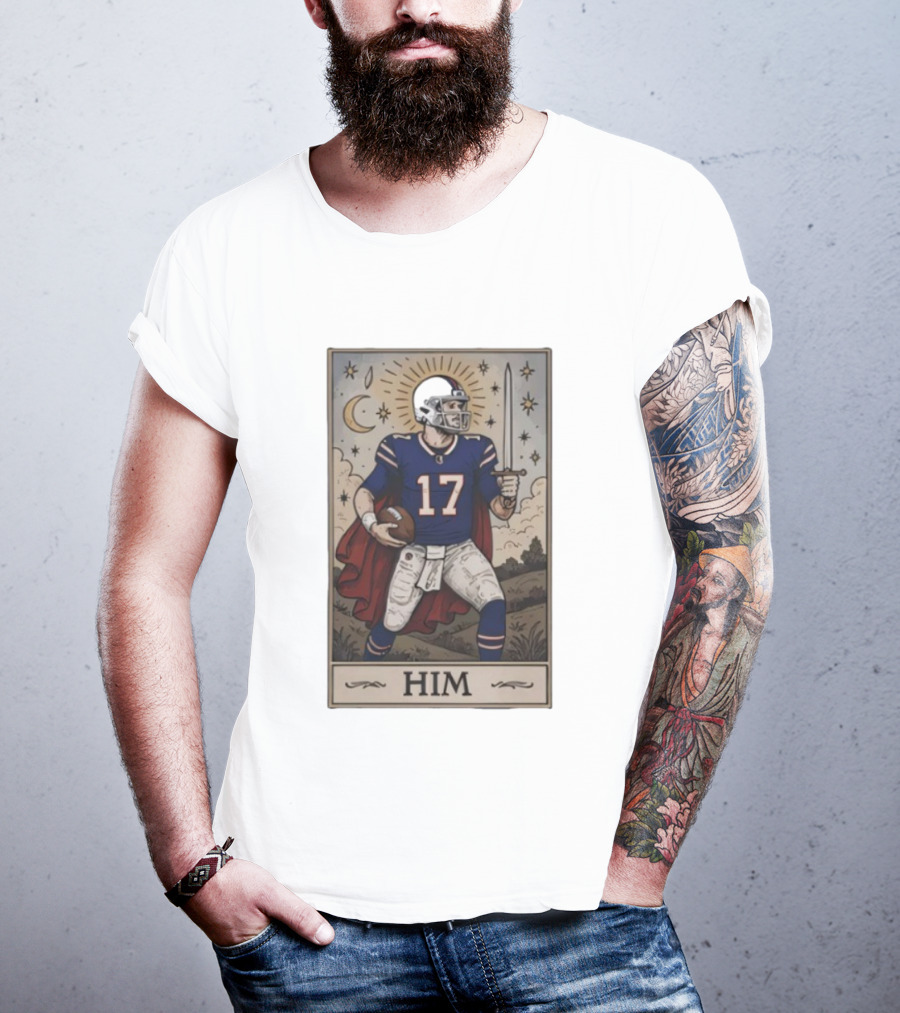 Josh Allen Buffalo Football Tarot Card Retro Him 17 T-Shirt