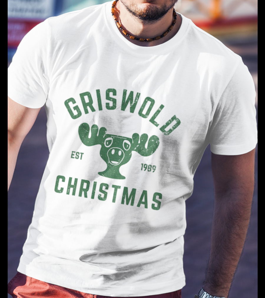 Griswold Christmas Moose Est 1989 Vintage Holiday T-Shirt