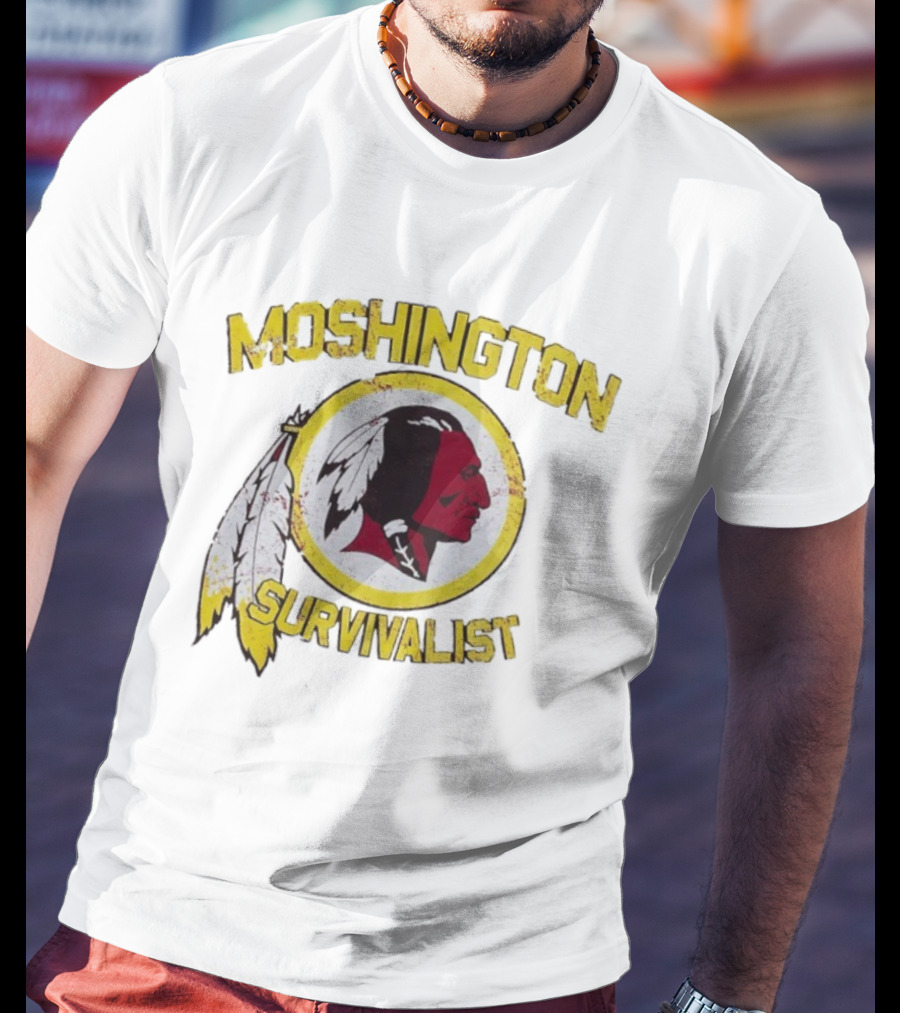 Moshington Survivalist Washington Commanders Logo Feather Emblem T-Shirt