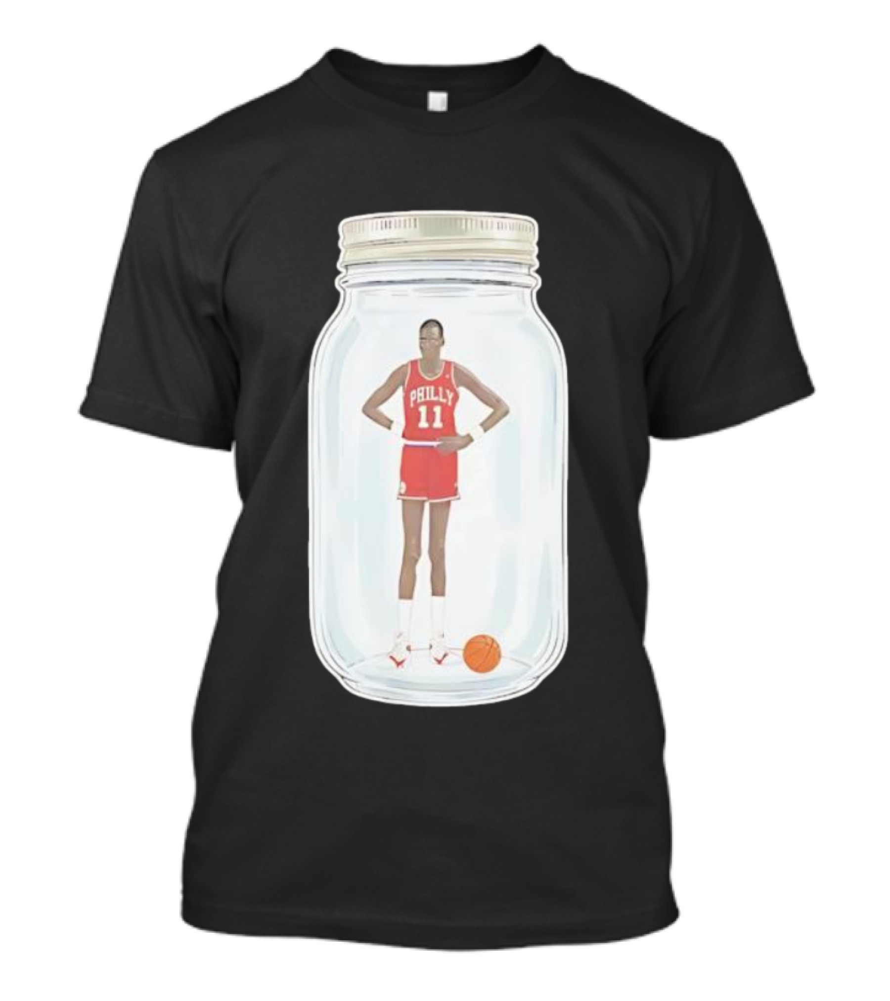 Philly Basketball 76ers Number 11 Manute Bol Jersey In Jar T-Shirt