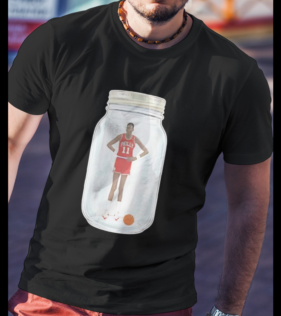 Philly Basketball 76ers Number 11 Manute Bol Jersey In Jar T-Shirt