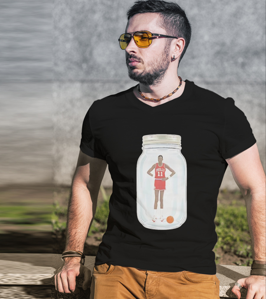 Philly Basketball 76ers Number 11 Manute Bol Jersey In Jar T-Shirt