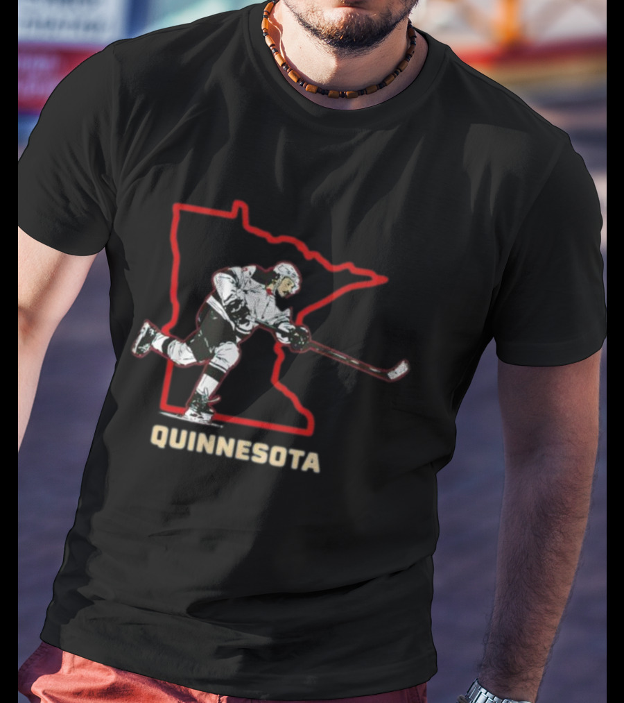 Quinnesota Minnesota Wild Map Hockey Player Graphic Quinn Hughes T-Shirt