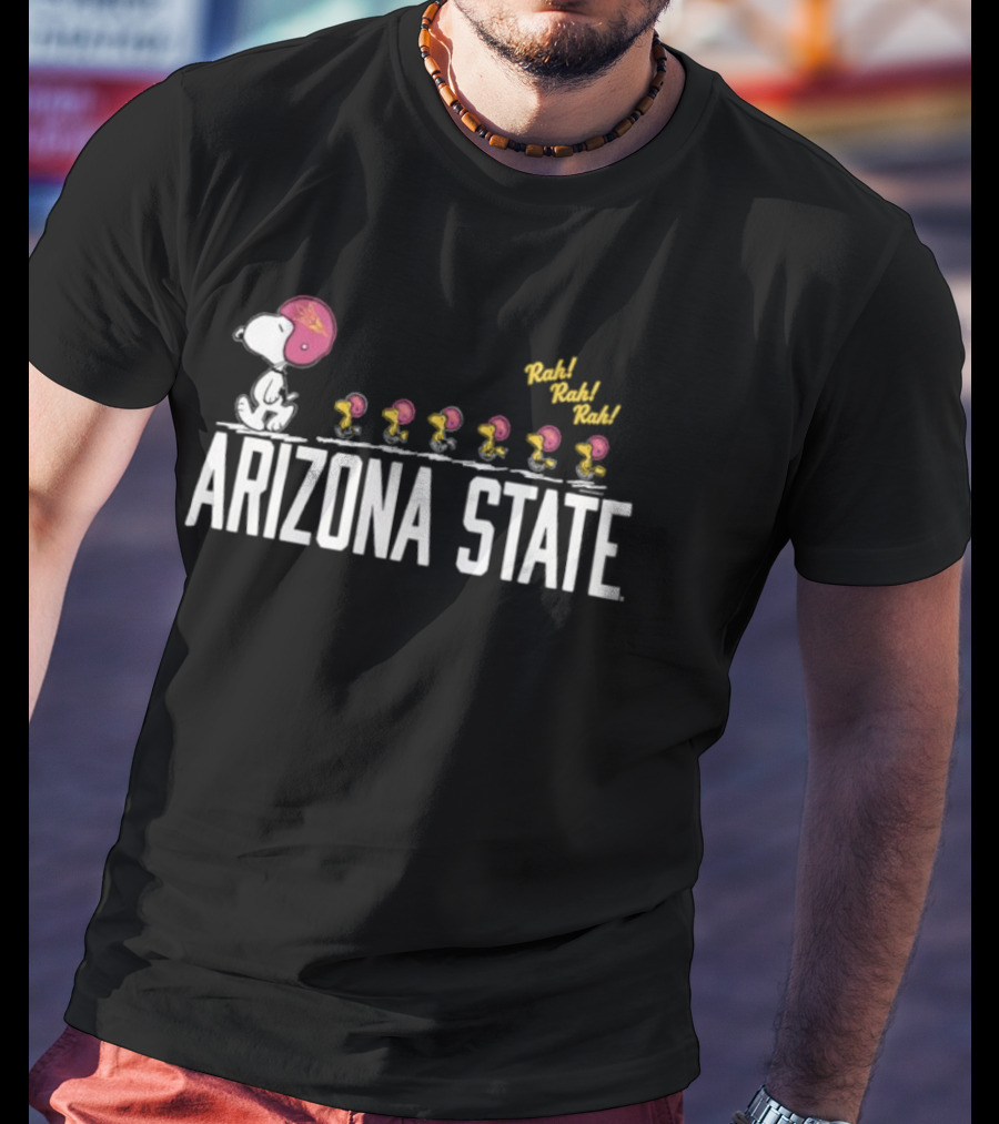 Peanuts Arizona State Football Snoopy Woodstock March Rock Bark Bark Bark T-Shirt