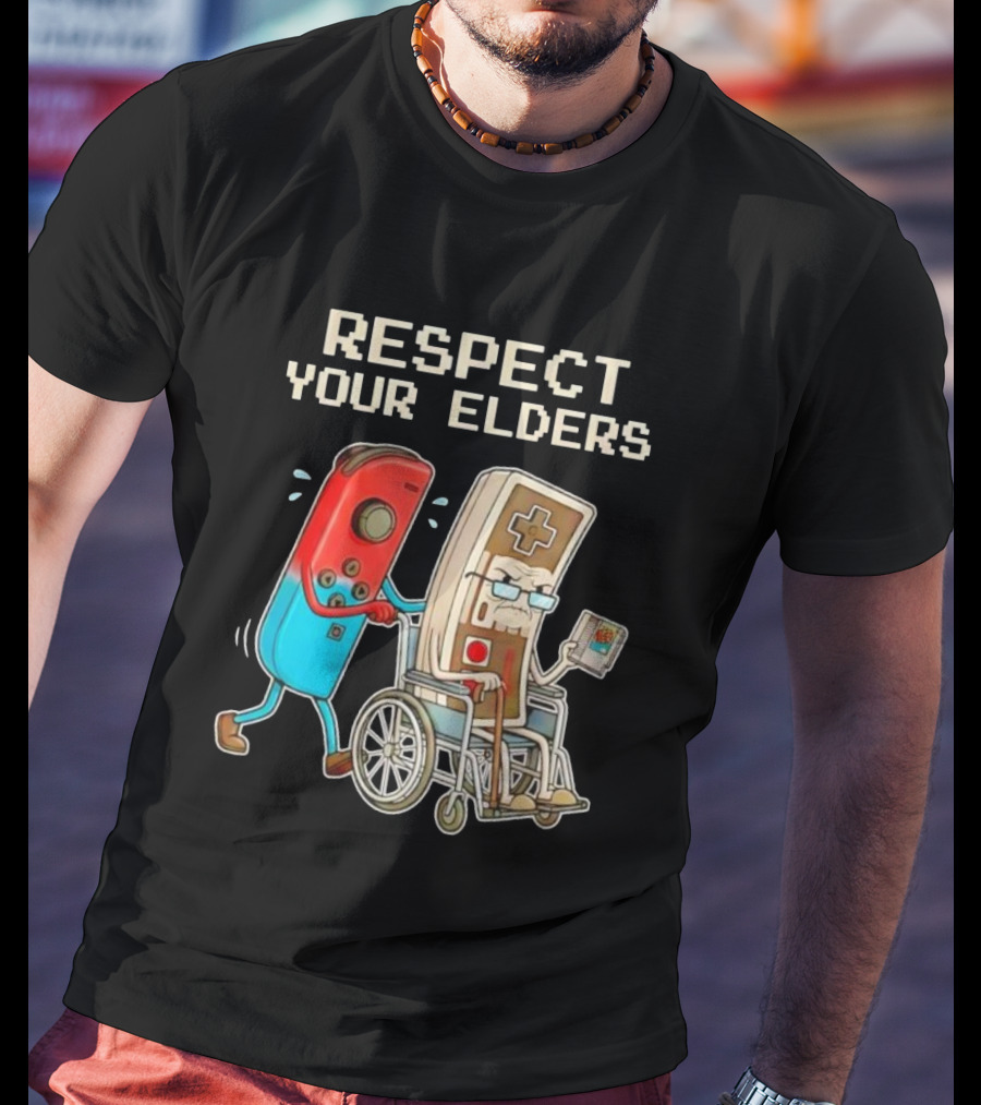 Respect Your Elders Nintendo Switch Joy-Con NES Controller Retro Gaming T-Shirt