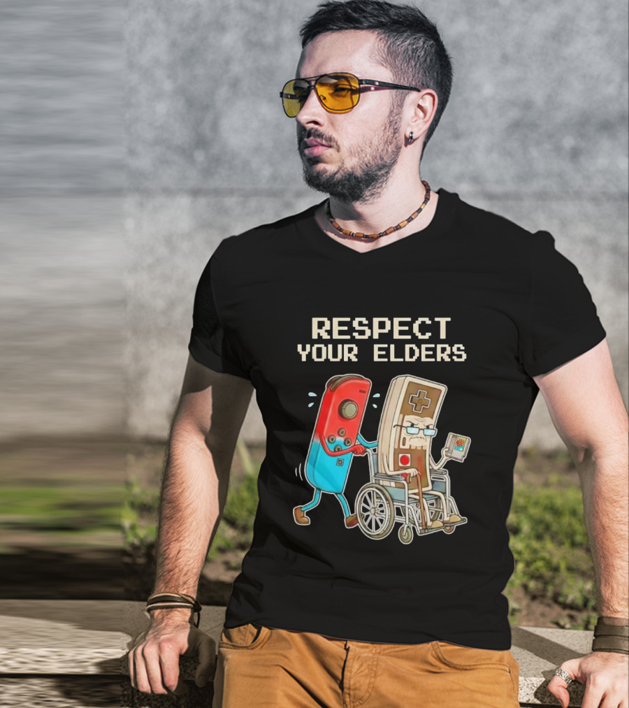 Respect Your Elders Nintendo Switch Joy-Con NES Controller Retro Gaming T-Shirt