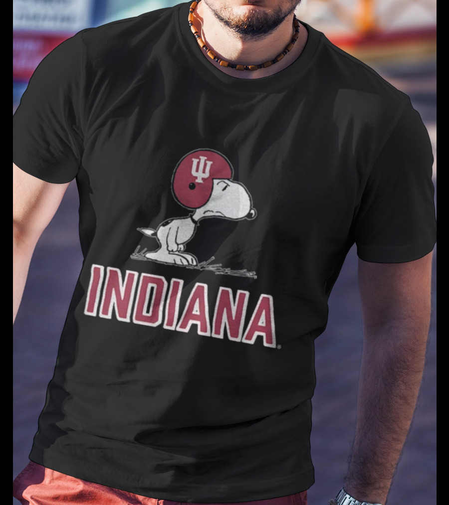 Indiana Hoosiers Snoopy Peanuts Football 2025 T-Shirt