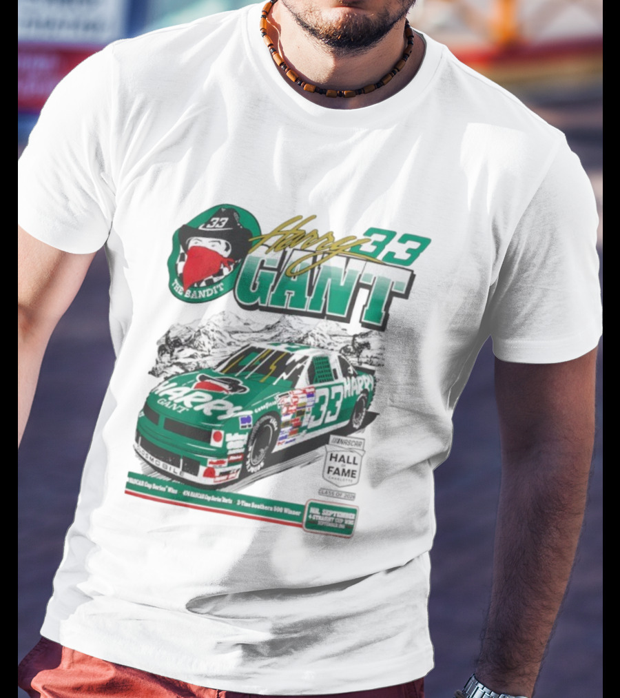 Harry Gant NASCAR Hall Of Fame The Bandit 33 Car Racing Legend T-Shirt
