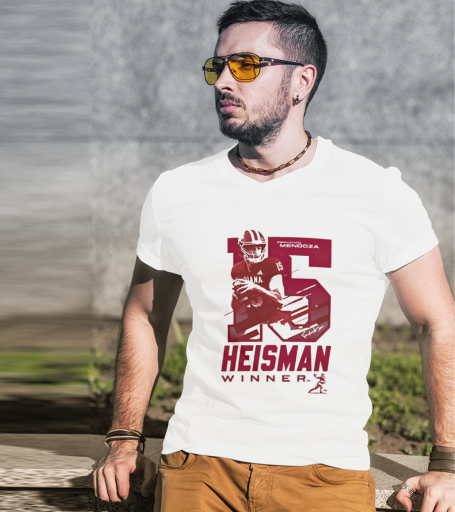 Indiana Hoosiers Football Heisman Winner 15 Fernando Mendoza T-Shirt