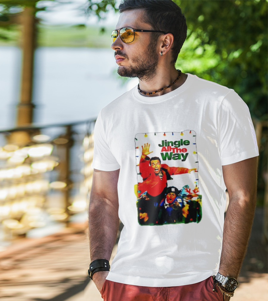 Jingle All The Way Movie With Characters And Holiday Lights T-Shirt