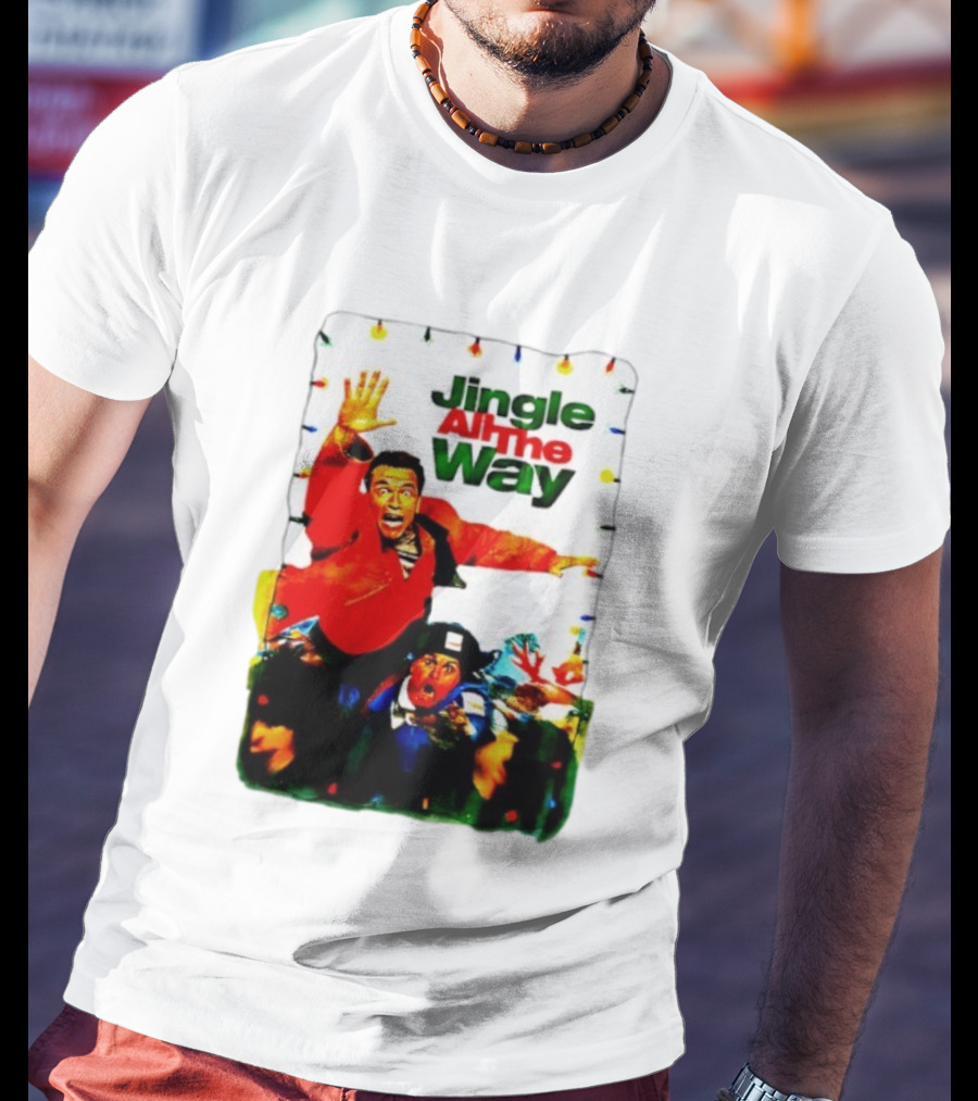 Jingle All The Way Movie With Characters And Holiday Lights T-Shirt