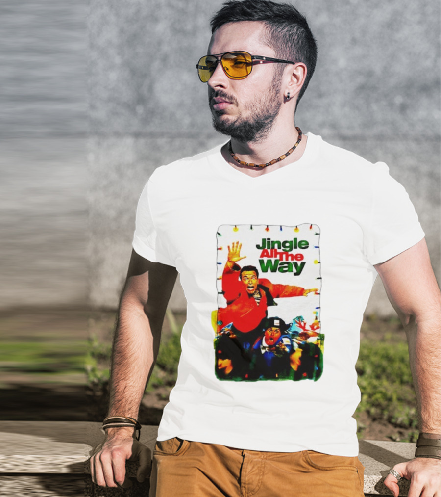 Jingle All The Way Movie With Characters And Holiday Lights T-Shirt