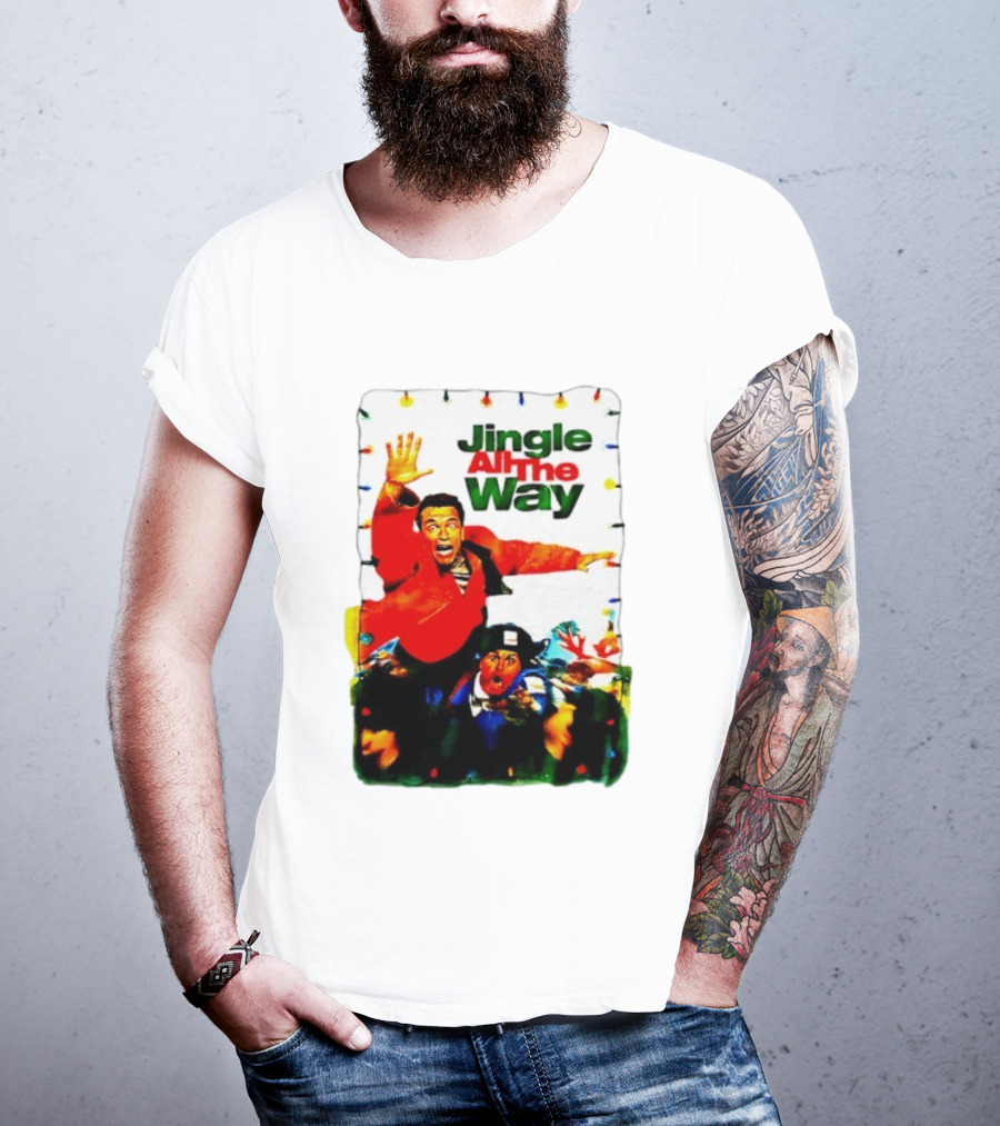 Jingle All The Way Movie With Characters And Holiday Lights T-Shirt