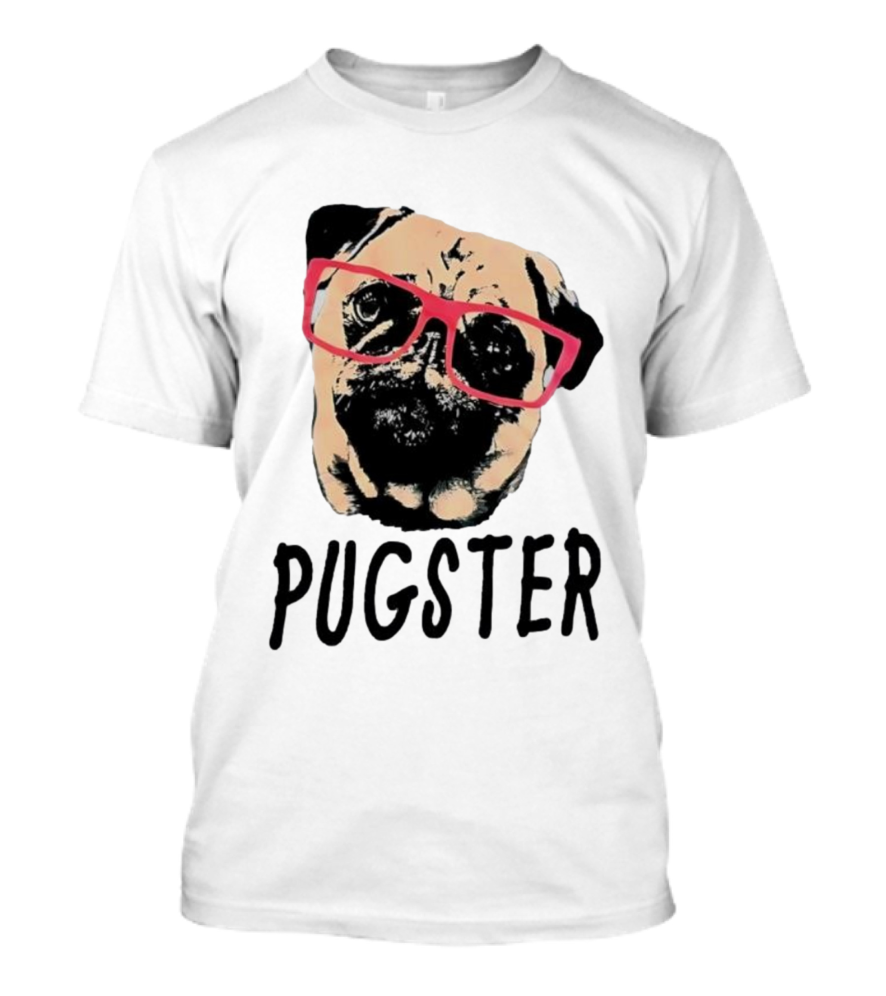 Pugster Pug Dog Pink Glasses T-Shirt