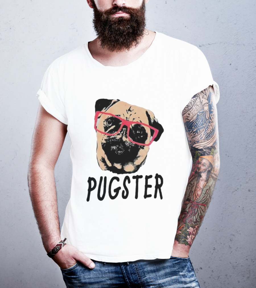 Pugster Pug Dog Pink Glasses T-Shirt