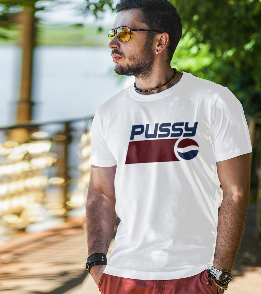 Pussy Pepsi Co Vintage Logo Parody T-Shirt