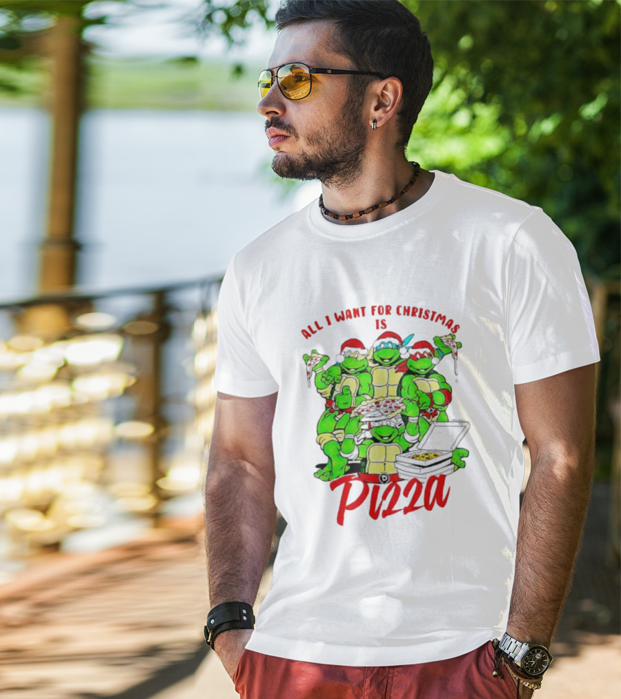 Teenage Mutant Ninja Turtles All I Want For Christmas Is Pizza T-Shirt
