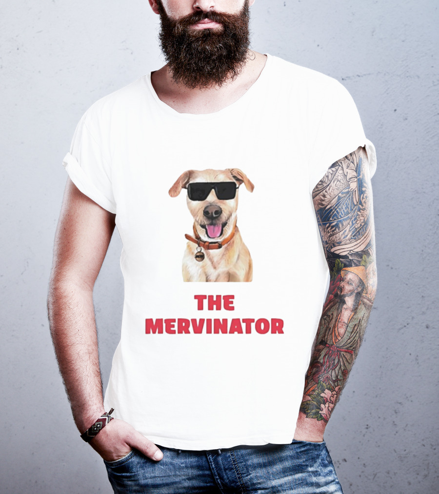 The Mervinator Dog Sunglasses Cool Canine T-Shirt