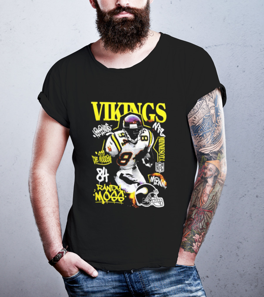 Vikings Randy Moss 84 Star Player Minnesota Football Legend T-Shirt