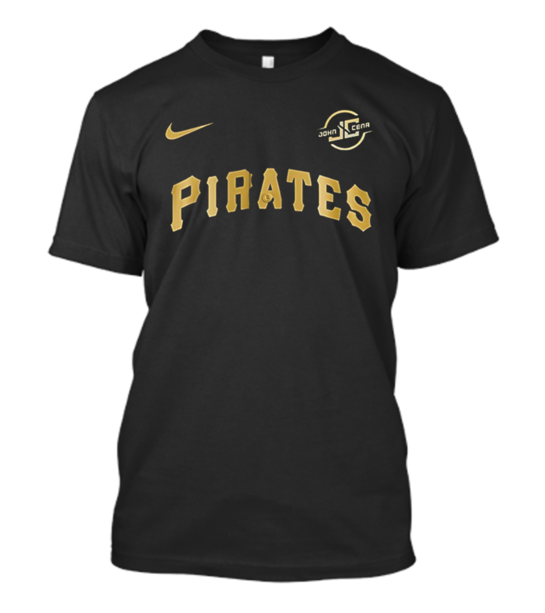 Pittsburgh Pirates John Cena Main Event Nike Gold Logo Collaboration T-Shirt