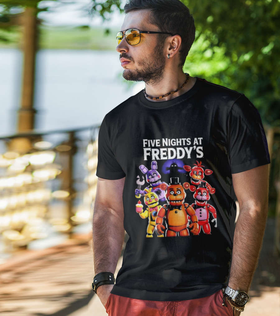 Five Nights At Freddy's Characters Collage Freddy Bonnie Chica Foxy T-Shirt