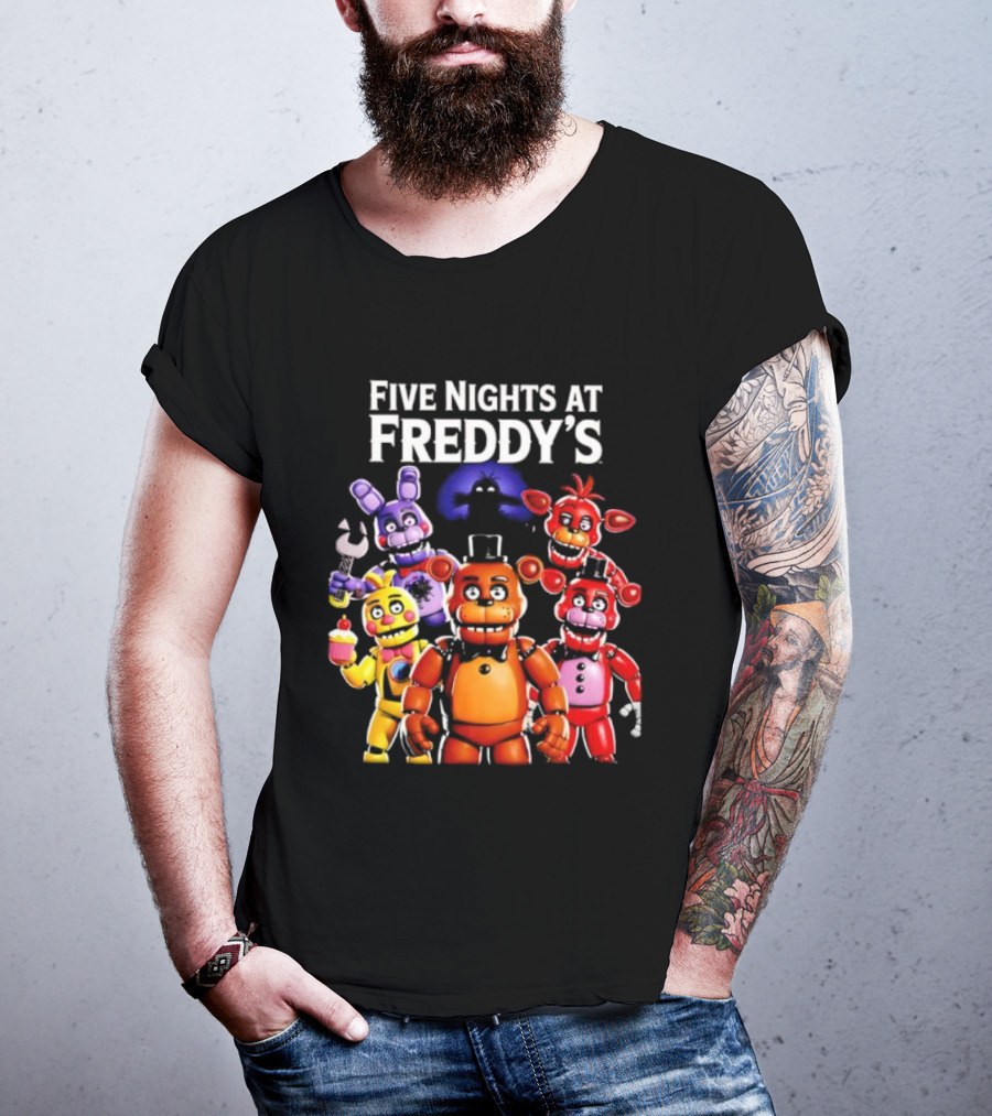 Five Nights At Freddy's Characters Collage Freddy Bonnie Chica Foxy T-Shirt