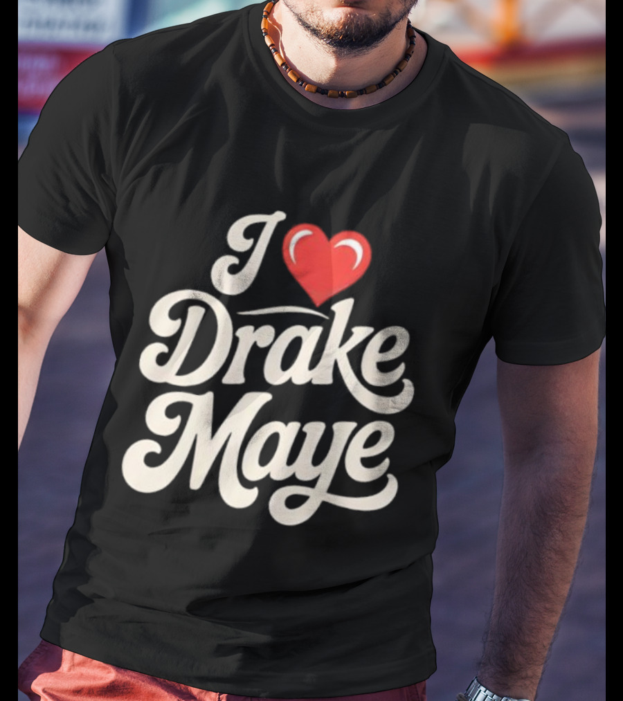 I Love Drake Maye Football Fan Hearts T-Shirt