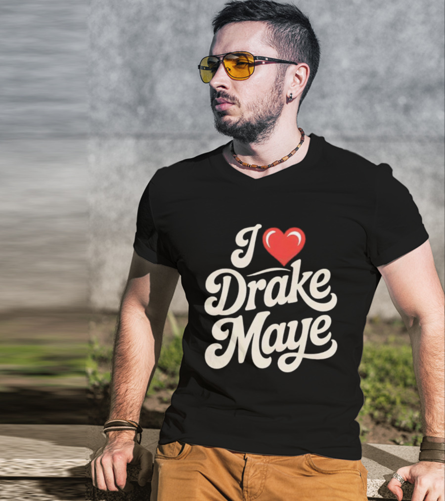 I Love Drake Maye Football Fan Hearts T-Shirt