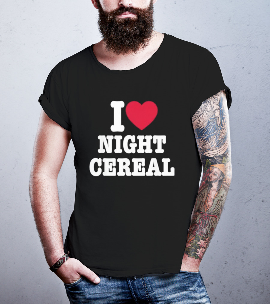 I Love Night Cereal Funny Humor Breakfast Lovers T-Shirt