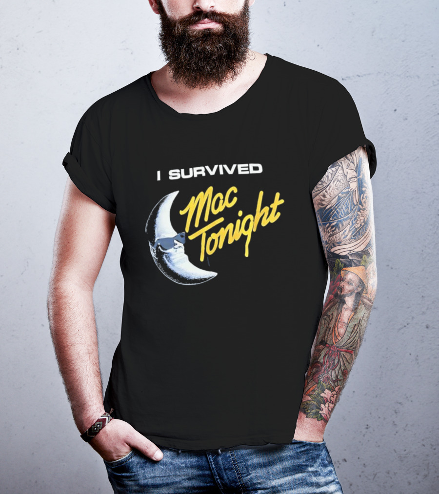 I Survived Mac Tonight Retro 80s Moon Man Icon Nostalgia T-Shirt