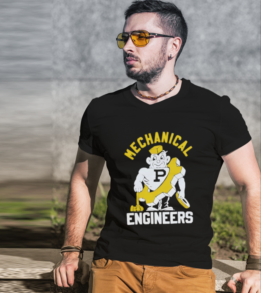 Purdue Mechanical Engineers Mascot With Wrench And Gear T-Shirt