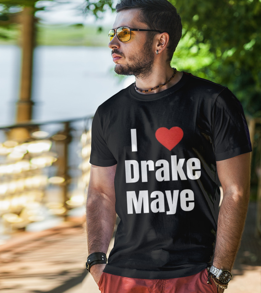 I Love Drake Maye Heart Football Lover New England Patriots T-Shirt