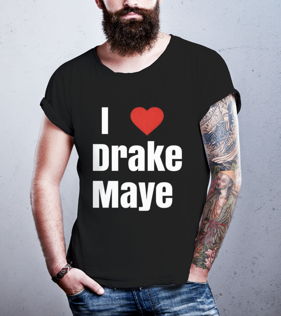 I Love Drake Maye Heart Football Lover New England Patriots T-Shirt