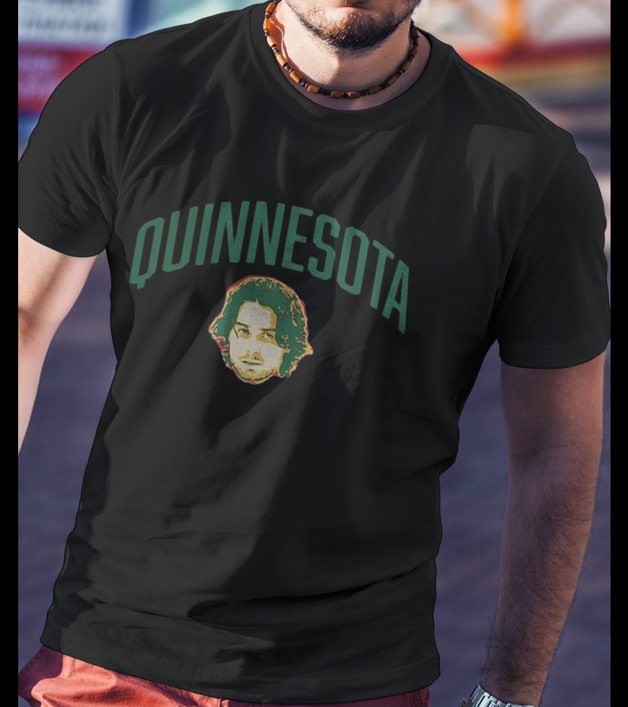 Quinnesota Curved Face NHL Tribute Minnesota Wild Quinn Hughes T-Shirt