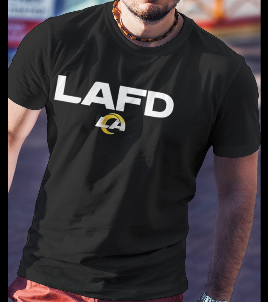 LAFD LA Rams Collaboration Emblem T-Shirt