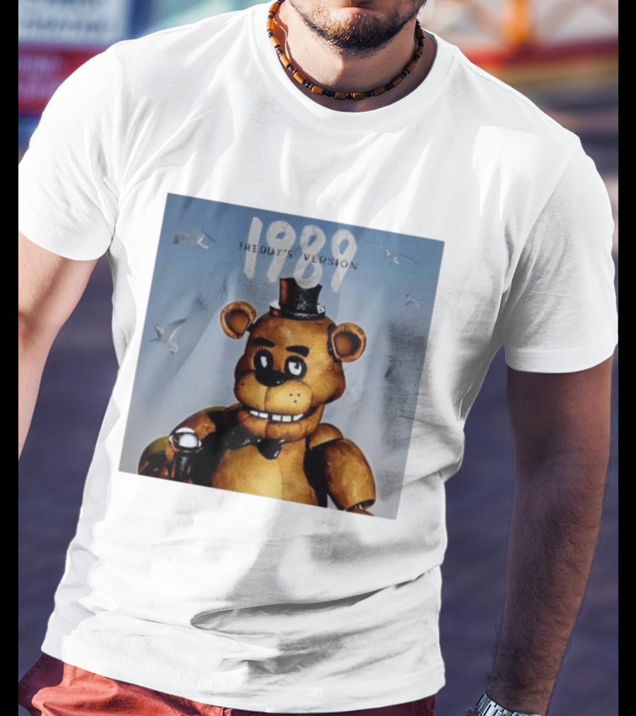 1989 Freddy's Version Bear With Microphone And Seagulls T-Shirt
