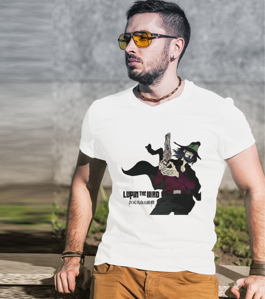 Lupin The IIIRd Jigen Green Hat Gun Stance T-Shirt