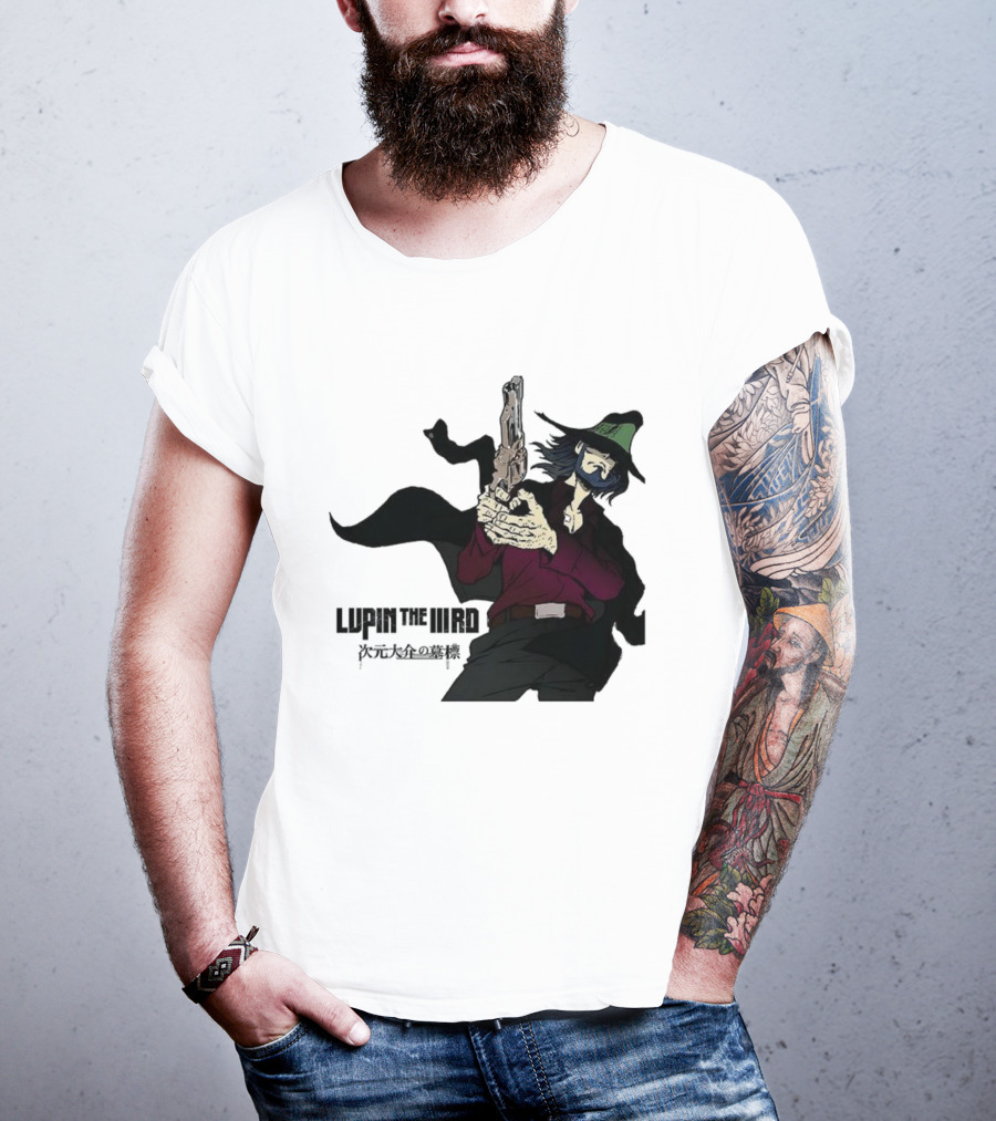 Lupin The IIIRd Jigen Green Hat Gun Stance T-Shirt