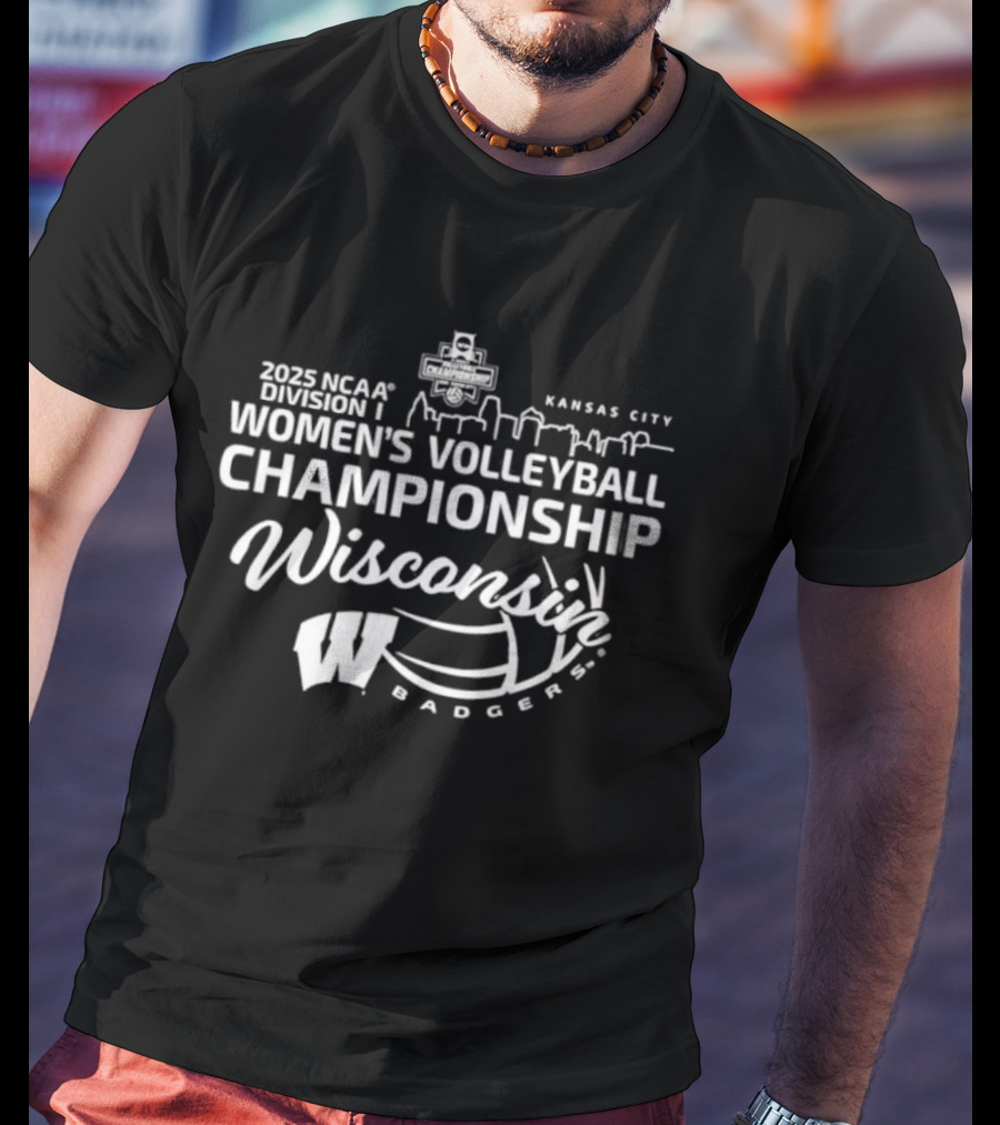 2025 NCAA Division I Women's Volleyball Championship Wisconsin Badgers Kansas City T-Shirt