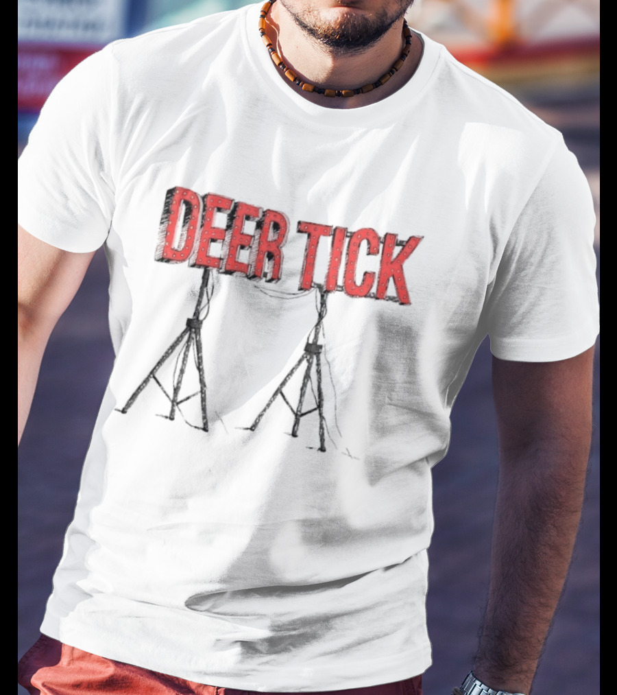 DEER TICK Red Neon Lights On Tripod Stands T-Shirt