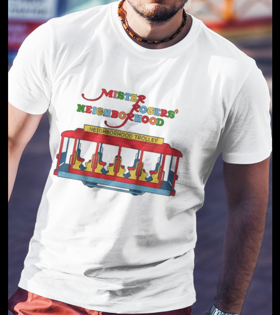 Mister Rogers' Neighborhood Neighborhood Trolley Red Blue Trolley T-Shirt