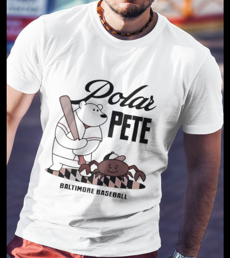 Polar Pete Alonso Baltimore Orioles Bear Crab Baseball T-Shirt