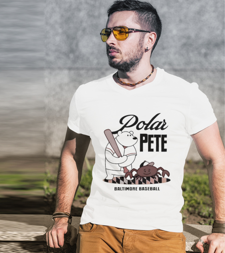 Polar Pete Alonso Baltimore Orioles Bear Crab Baseball T-Shirt
