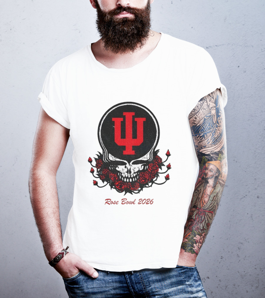 Indiana Hoosiers Skull Roses Grateful Dead Rose Bowl 2026 T-Shirt