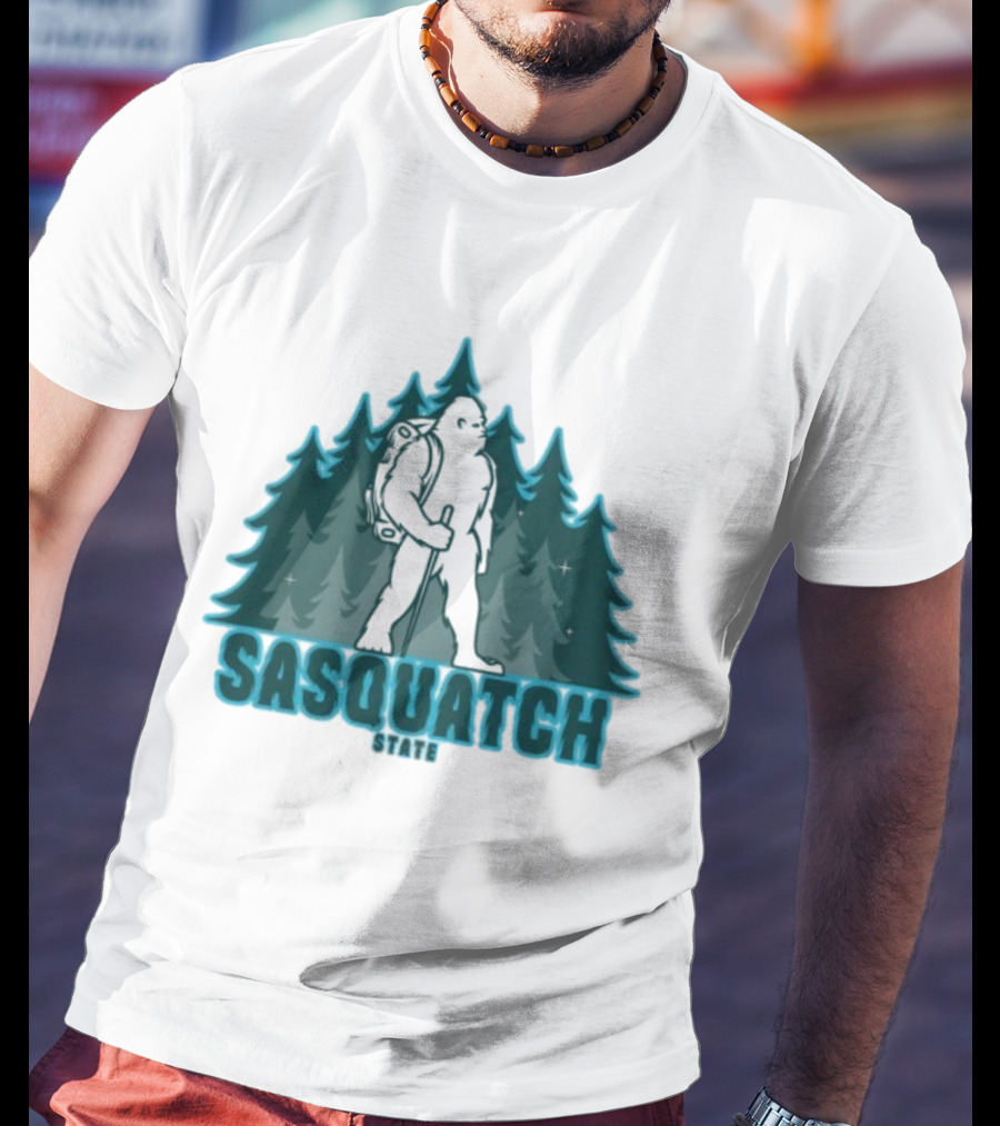 Sickos Committee Sasquatch State Bigfoot Forest Trek T-Shirt