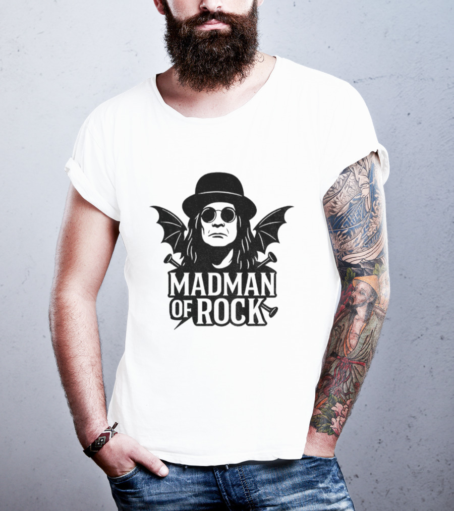 Ozzy Osbourne Madman Of Rock Wings And Hat Design T-Shirt
