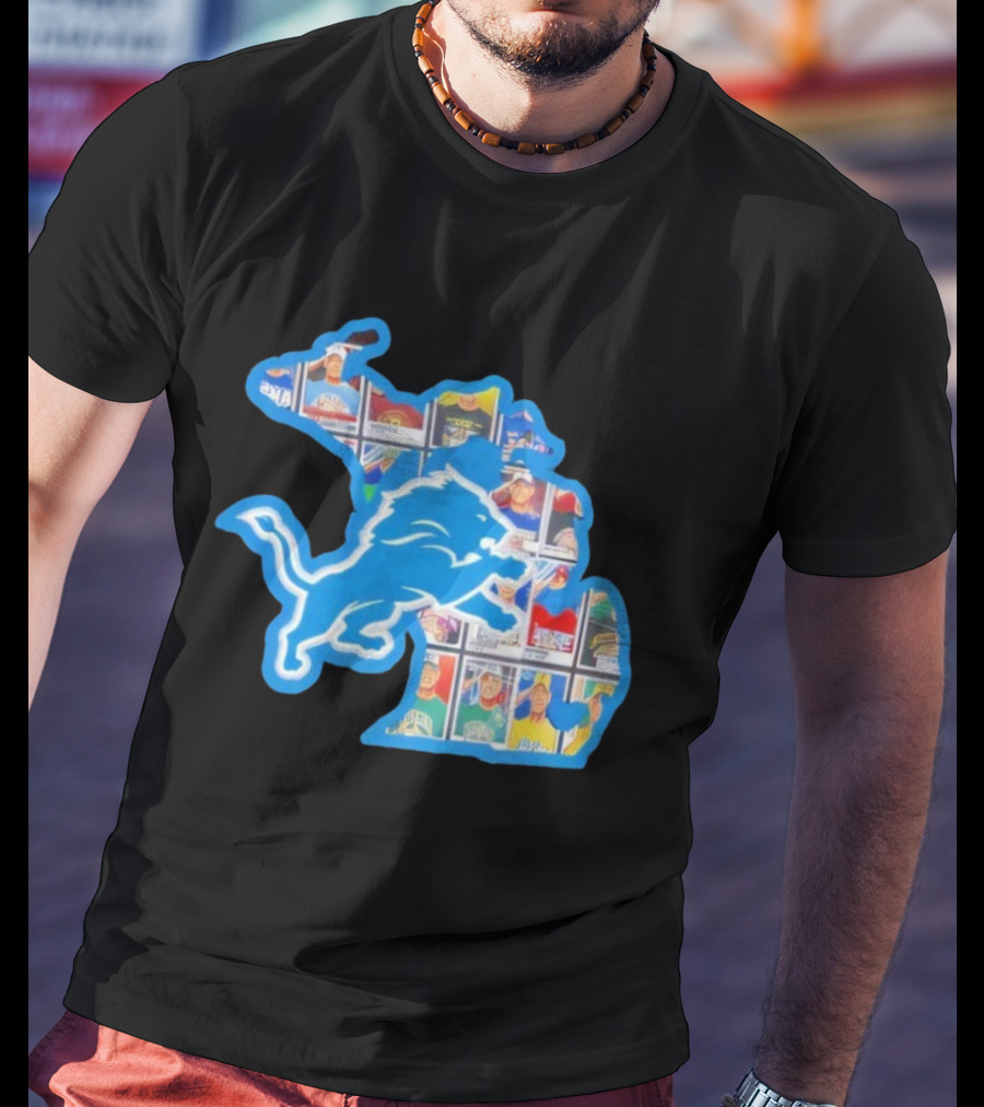 Detroit Lions John Cena Tribute Thank You For Memories Map Design T-Shirt