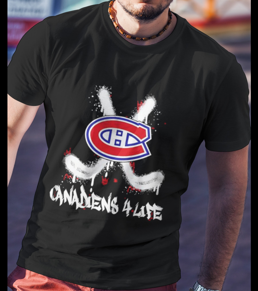 Montreal Canadiens NHL Canadiens 4 Life 2025 X Sticks Hockey T-Shirt